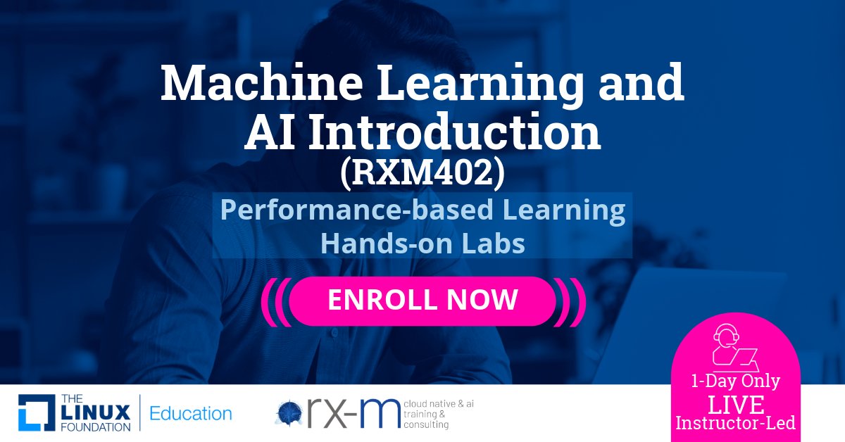 rxmllc's tweet card. This one-day, live instructor-led, hands-on course will help you harness the power of data with modern machine learning tools and techniques.