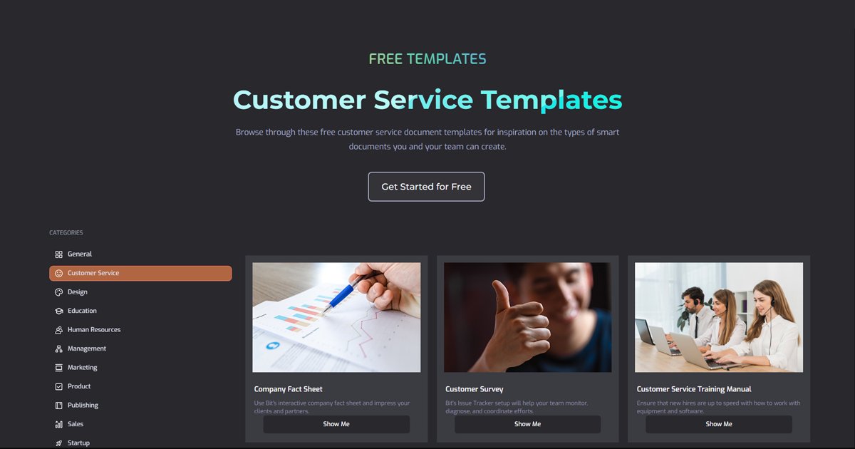 Bit_docs's tweet card. Browse through these customer service templates for inspiration on the types of smart documents you and your team can create.