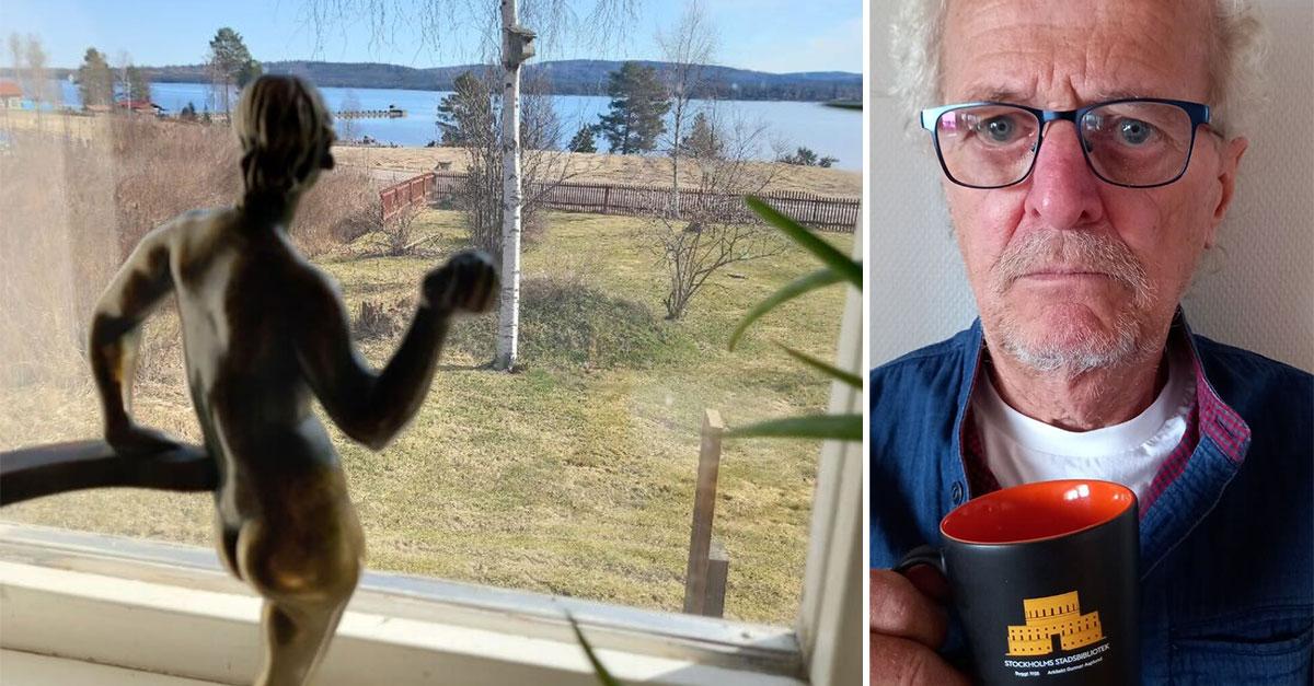 Desireekd's tweet card. Olle Tellander, 77, hittade Stadsbibliotekets stulna dörrhandtag i en container på 70-talet. En dyrgrip som över 40 år senare visade sig vara värd 250 000 krono