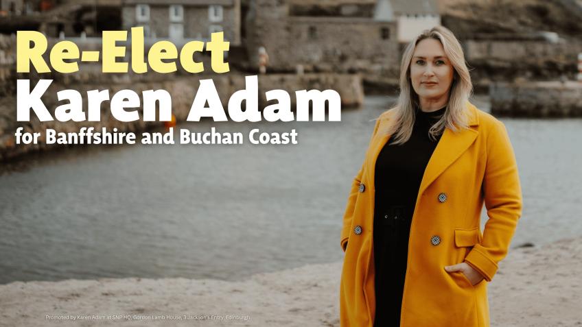 BBCCASNP's tweet card. Help re-elect Karen Adam as your MSP for Banffshire and Buchan Coast in May 2026!