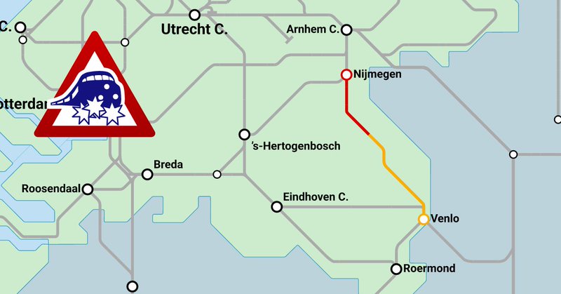 Aanrijding houdt treinverkeer Nijmegen - Venlo stil