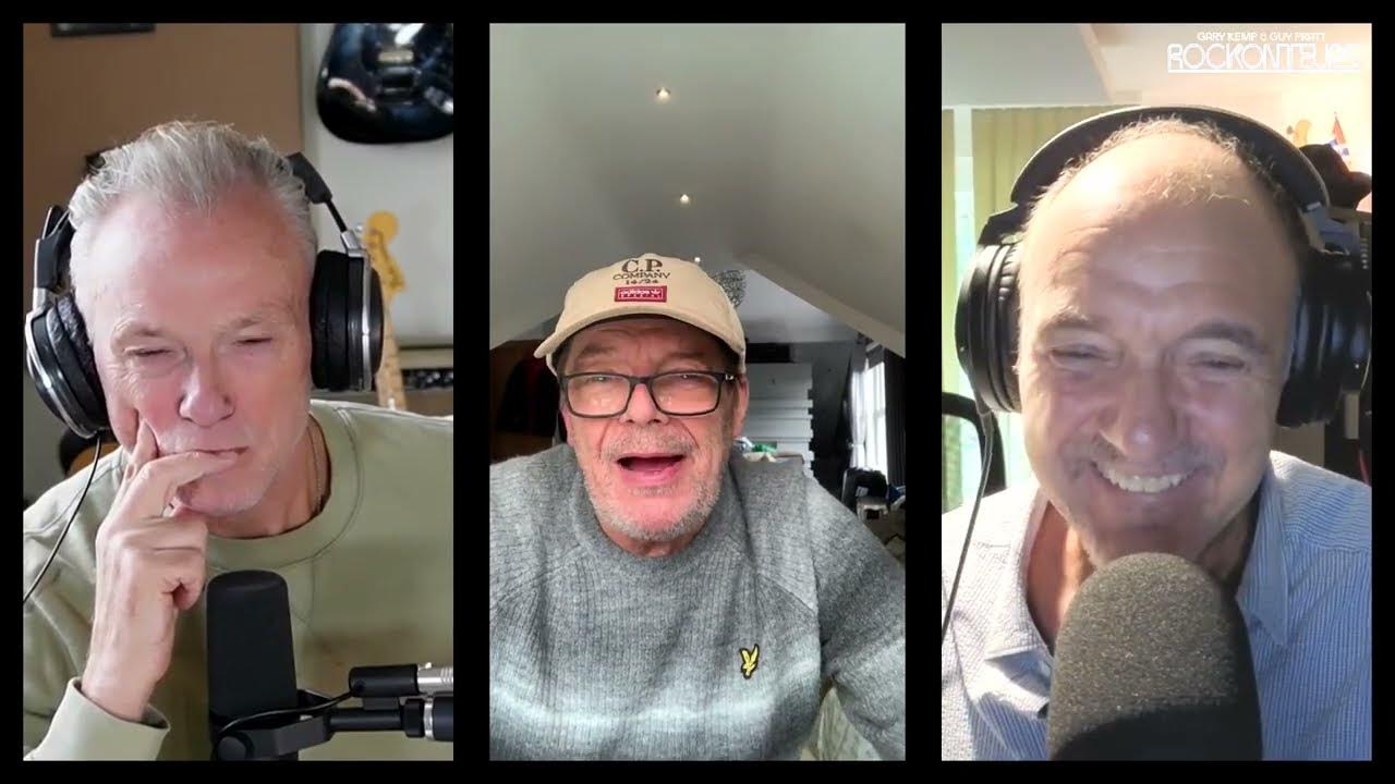 rcsaviour_eth's tweet card. Mani from The Stone Roses joins Gary Kemp and Guy Pratt for Rockont...