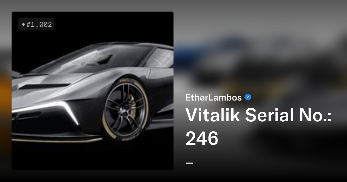 etherlambot's tweet card. Check out your [garage](https://www.etherlambos.io) to tune your EtherLambo to perfection. [Satoshi](https://bit.ly/3pFzw8K) I [Vitalik](https://bit.ly/3y6UnWp) I [T-Rex](https://bit.ly/3lJXAq3) I...