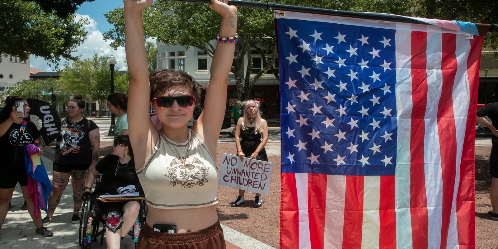 NikkiFried's tweet card. Lillie "Rain" Johnson, 13, spent less than an hour at the police station before returning to Munn Park and rejoining about 200 people at the rally.