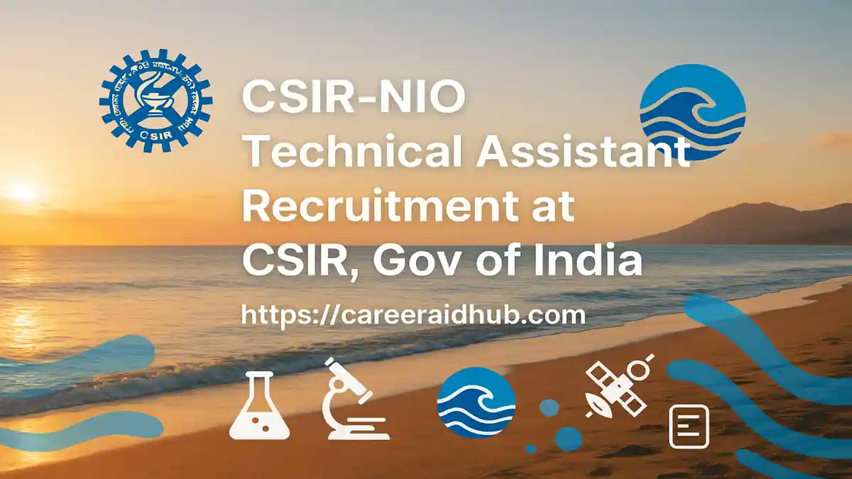 meenuist's tweet card. Explore CSIR NIO Technical Assistant recruitment in Goa. Learn eligibility, roles and benefits for permanent Group B ocean research careers.