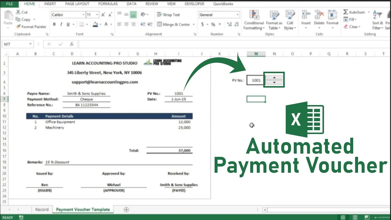 LAPS_Accounting's tweet card. How to Create an Automated Payment Voucher in Microsoft Excel l Learn...