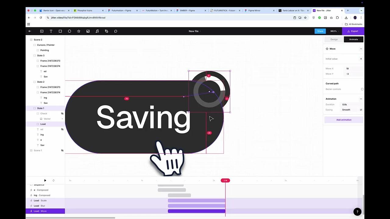 daniel_dev14's tweet card. Recreating a Smooth Button Click Interaction in Jitter
