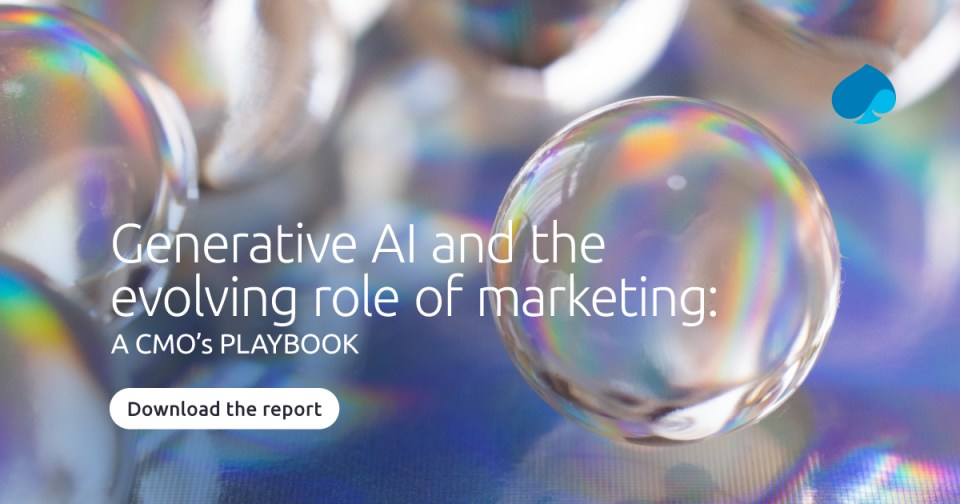 CapgeminiInvent's tweet card. Almost 60% of organizations are implementing or exploring generative AI in marketing, and three quarters of organizations have either already allocated budget to integrate generative AI into market...