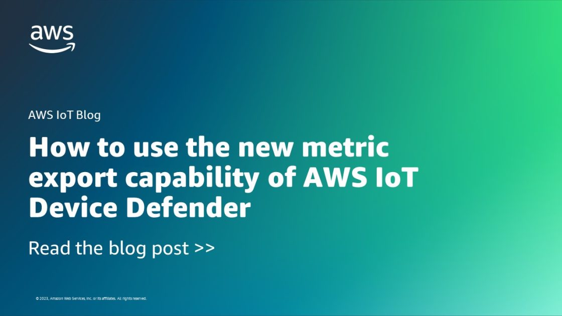 m_dobrowolski_'s tweet card. The new metric export feature of AWS IoT Device Defender provides a convenient and cost-effective way for you to export the device metrics from AWS IoT Device Defender to your data lake. With metric...
