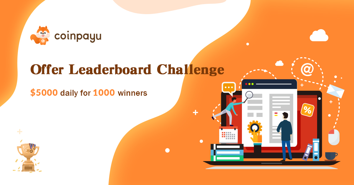 CoinPayU's tweet card. Do tasks at more than 12 offerwalls, and challenge the leaderboard. There are $5000 monthly rewards for 1000 winners.