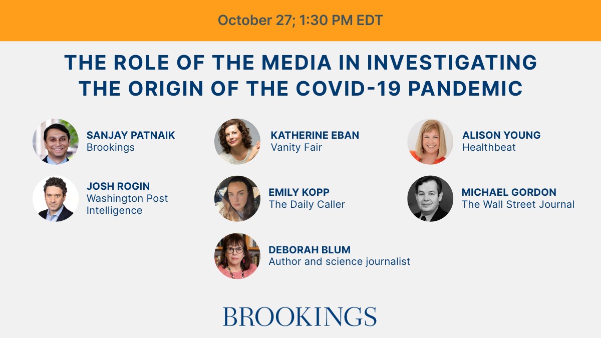 Ayjchan's tweet card. On October 27, Brookings will hold an event to examine the role of the media in investigating the origin of COVID-19.