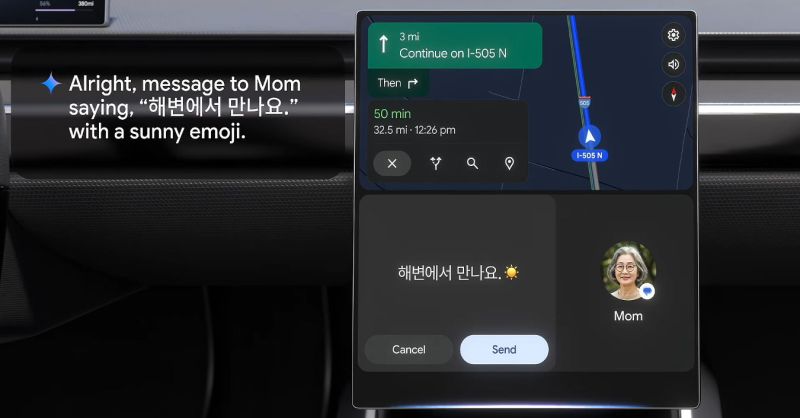 DigitalTrends's tweet card. Google is rolling out Gemini on Android Auto for some users today. The assistant replaces Google Assistant, keeps the "Hey Google" hotword, adds Live for back and forth, and drops contact nicknames....