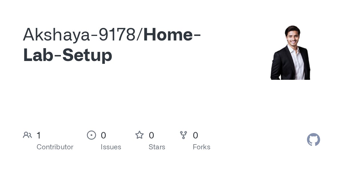Akshayakumar917's tweet card. Contribute to Akshaya-9178/Home-Lab-Setup development by creating an account on GitHub.