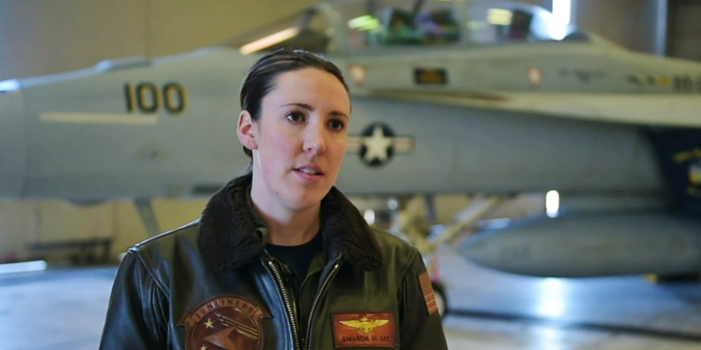 kylegriffin1's tweet card. Lt. Amanda Lee is expected to report to the Blue Angels in the fall and will train with the squadron through the winter.