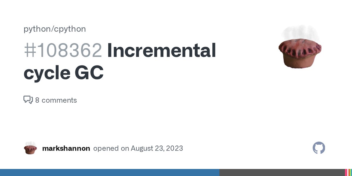 ftnext's tweet card. The current GC is both inefficient and can have very long pause times. The efficiency can be improved by tweaking thresholds or by using fewer generations (see #100403), but that does nothing to sh...