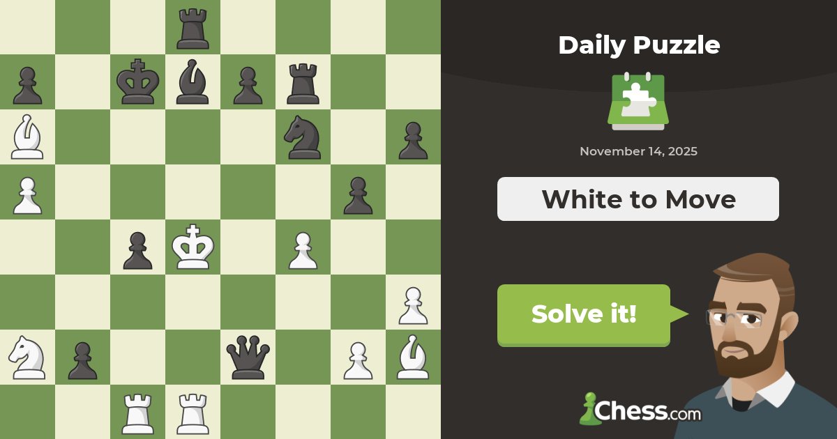 moad1212's tweet card. Improve your chess skills with daily puzzles which get more difficult throughout the week. Sharpen your skills with puzzles made to improve pattern recognition.