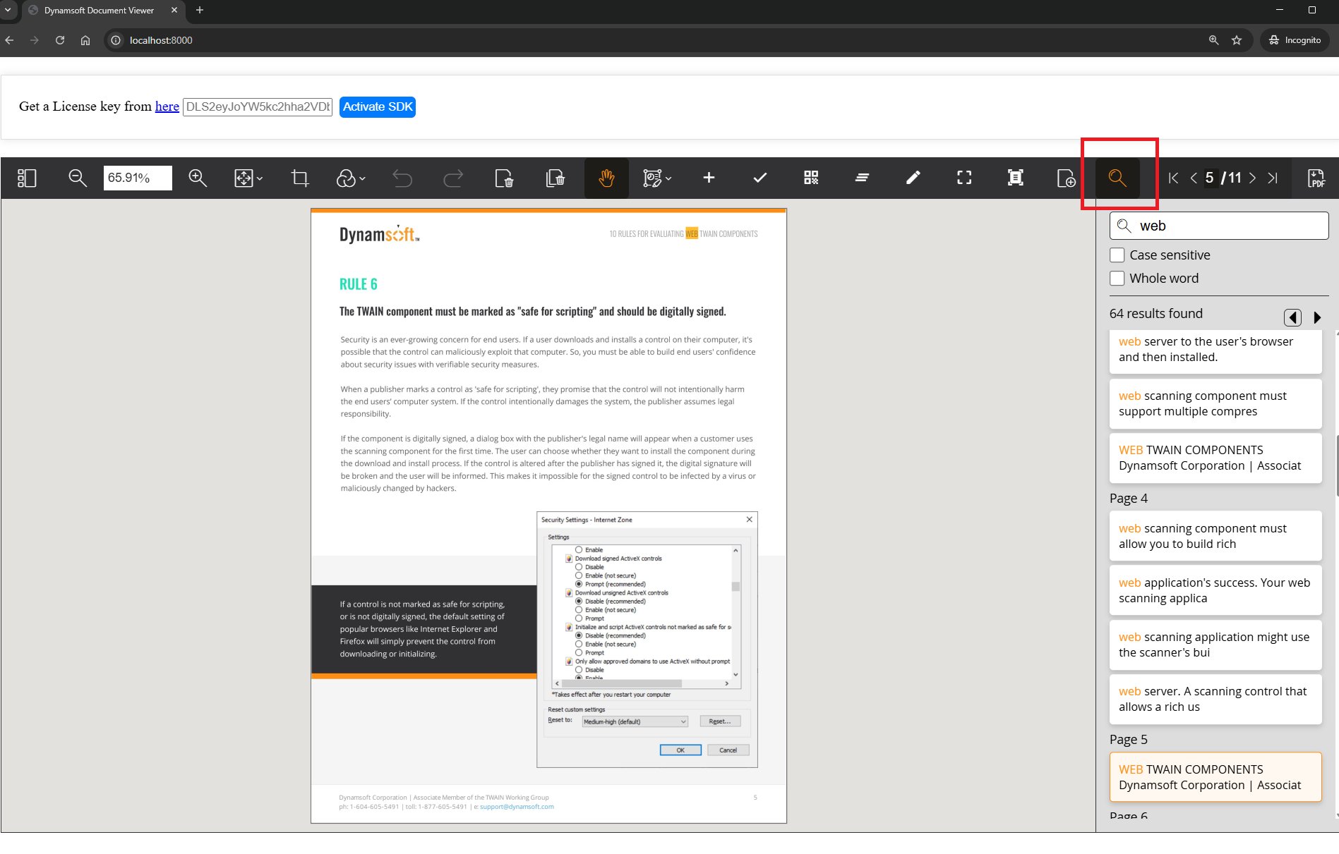 dynamsoft's tweet card. Learn how to create a web application for PDF text search using Dynamsoft Document Viewer SDK and multiple OCR engines.