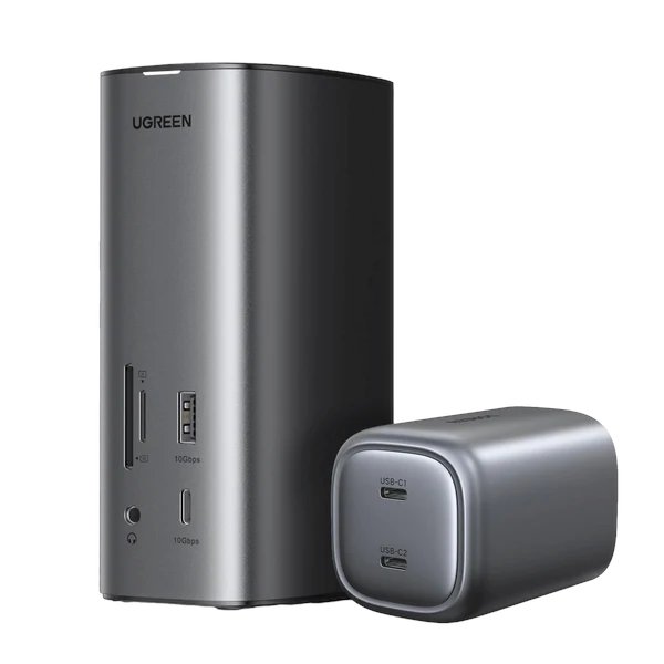 ugreen_uk's tweet card. Maximise productivity with this 12-in-1 USB-C hub—featuring triple display support, 100W fast charging, 10Gbps data transfer, and universal compatibility in one powerful desktop essential.