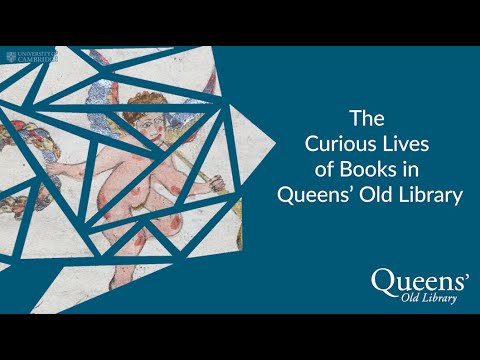 QueensCam's tweet card. Cambridge Festival 2021 - The Curious Lives of Books in Queens’ Old...