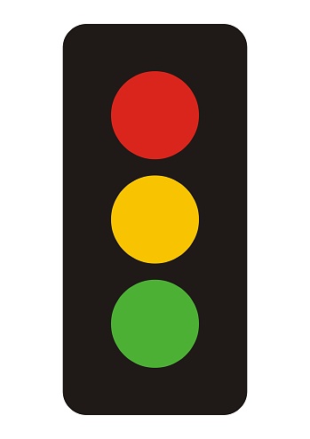 JanaJurkova2's tweet card. Semafor, barvy, vektorová ikona na bílém pozadí