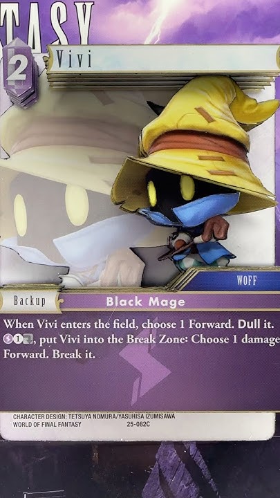 Timewolfart's tweet card. A 3D Shadowbox Card of Vivi from World of Final Fantasy. Character...