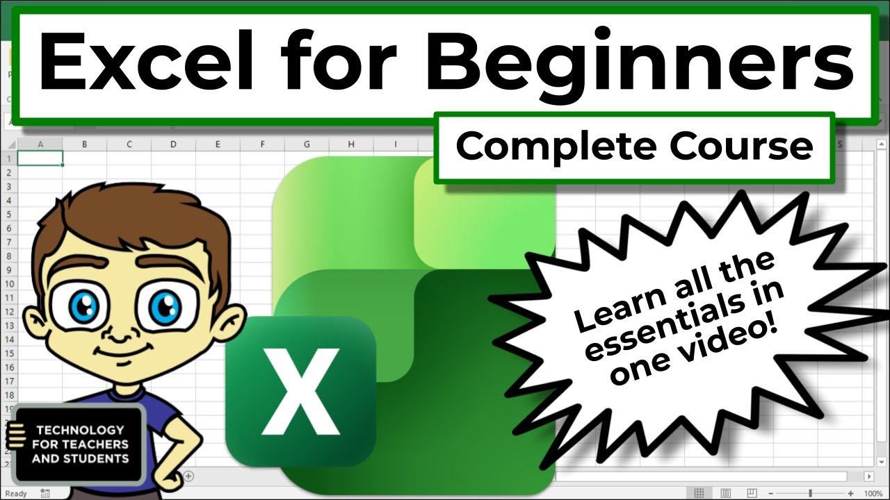 tech4educate's tweet card. Excel for Beginners - The Complete Course