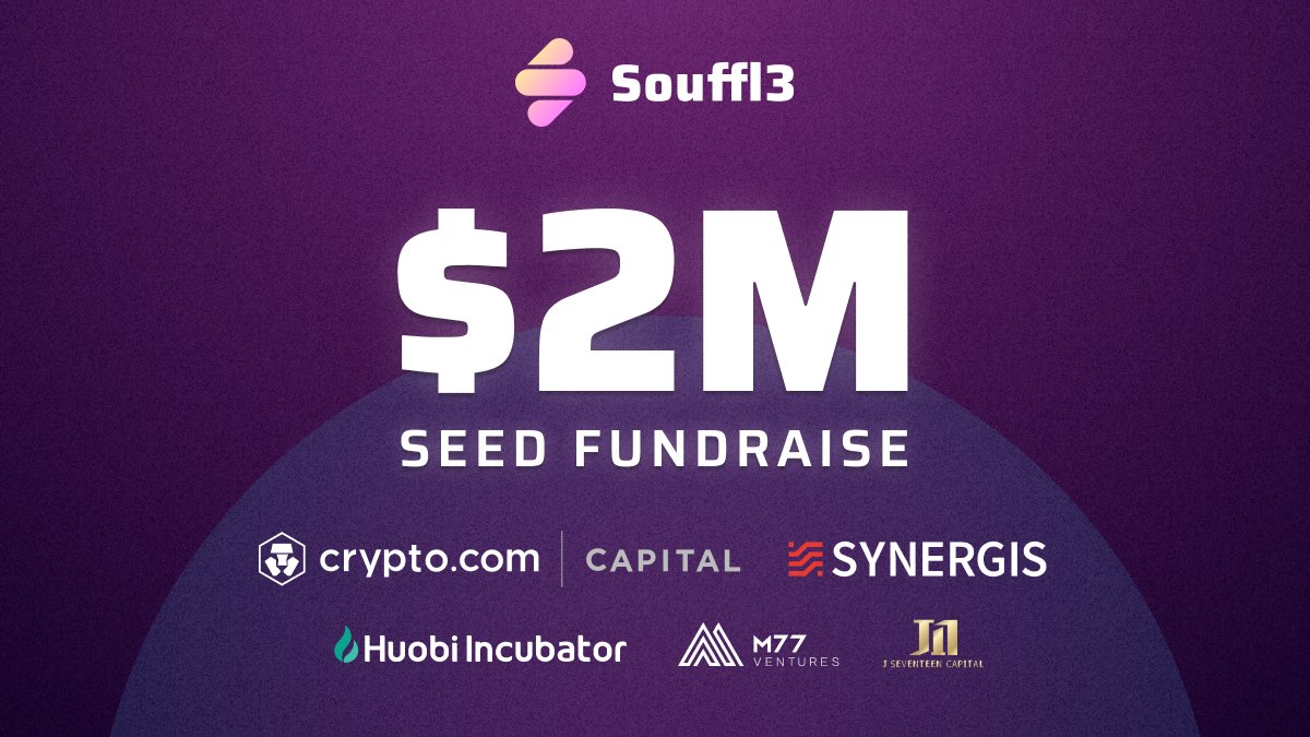 nft_souffl3's tweet card. Souffl3, a MOVE-based leading NFT market and launchpad on Aptos blockchain, has completed a $2 million seed round investment co-led by…
