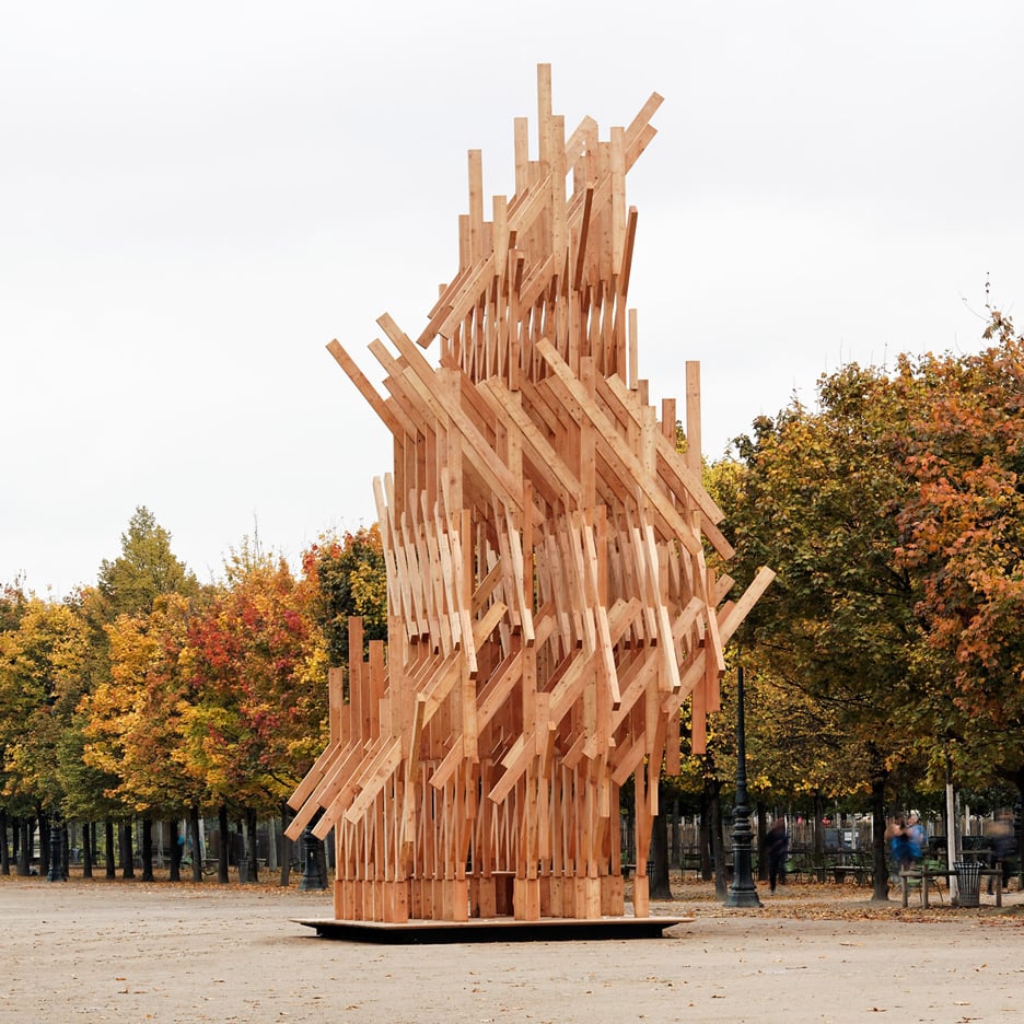 project1studio's tweet card. Visitors can climb to the top of this pavilion in the Jardin des Tuileries, designed by architect Kengo Kuma for the Galerie Phillipe Gravier