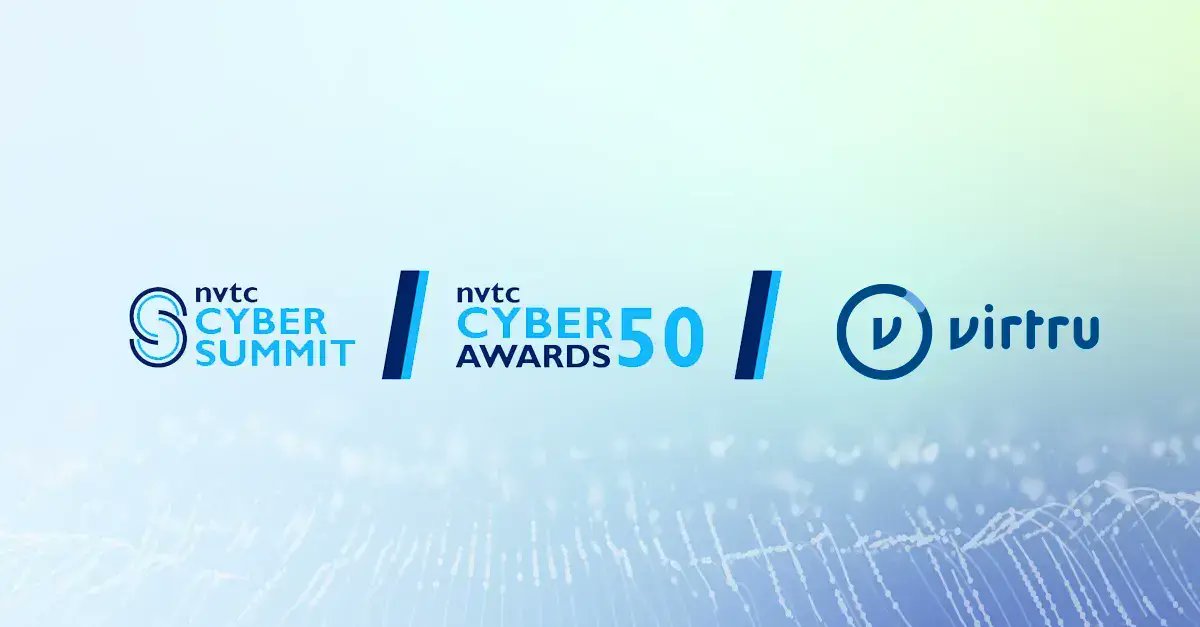 morps's tweet card. Virtru recognized by NVTC Cyber50 for cybersecurity innovation and leadership, highlighting their impact on data protection in both public and private sectors.