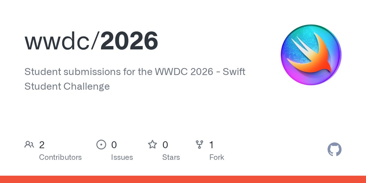 PiotrekJeremicz's tweet card. Student submissions for the WWDC 2026 - Swift Student Challenge - wwdc/2026