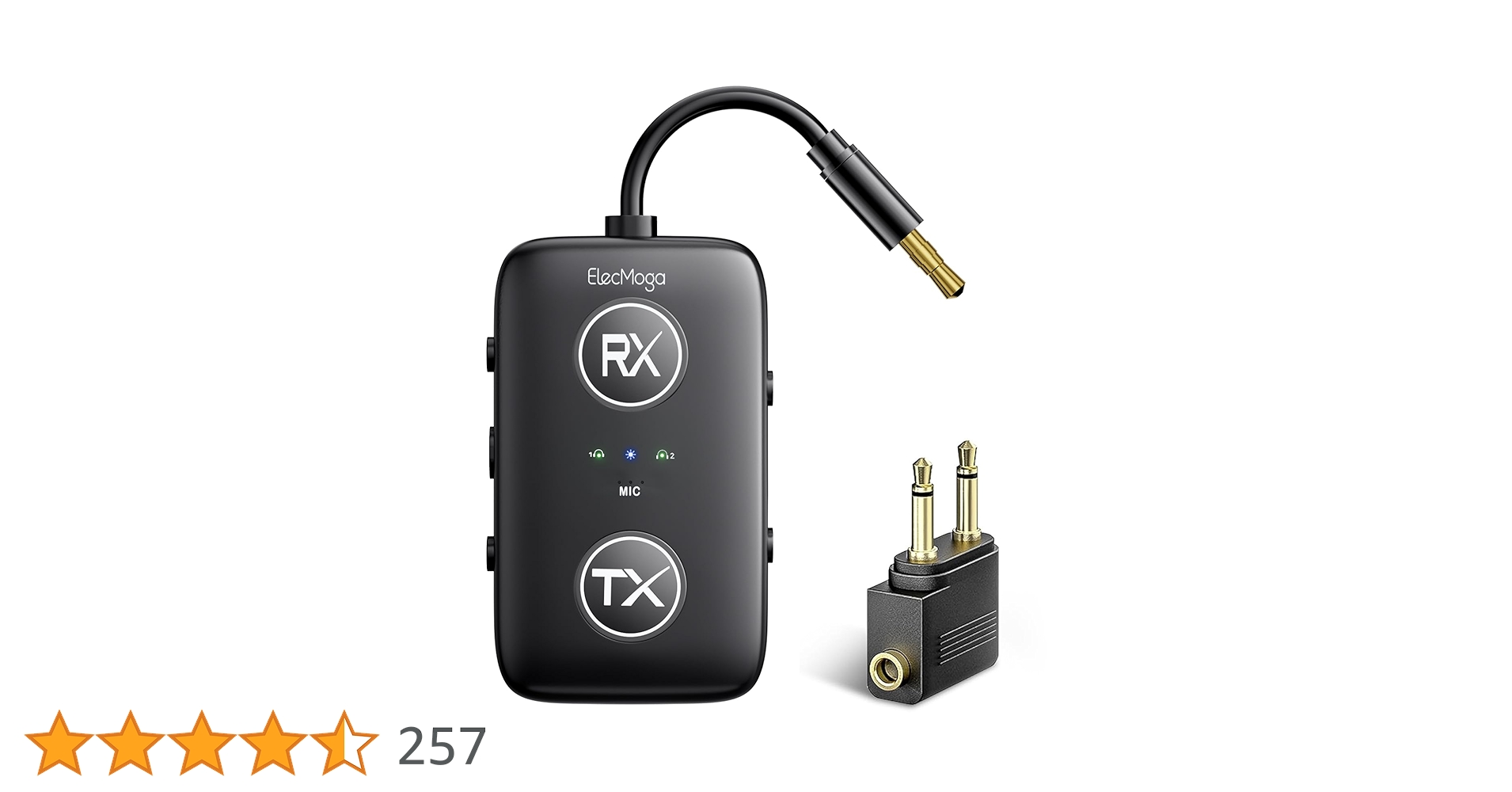 DealsinIND's tweet card. Quick connect for easy pairing, battery life indicator, volume control 20+ hours up to two headphones ElecMoga's airplane travel essentials - bluetooth transmitter receiver is an all-in-one airplane...