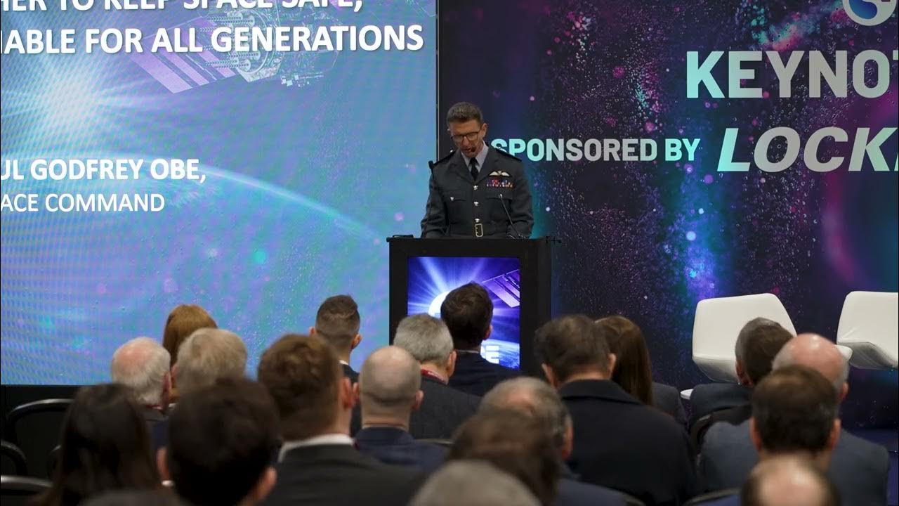 SpaceCommExpo's tweet card. AVM Paul Godfrey on working together to keep space safe, secure, and...