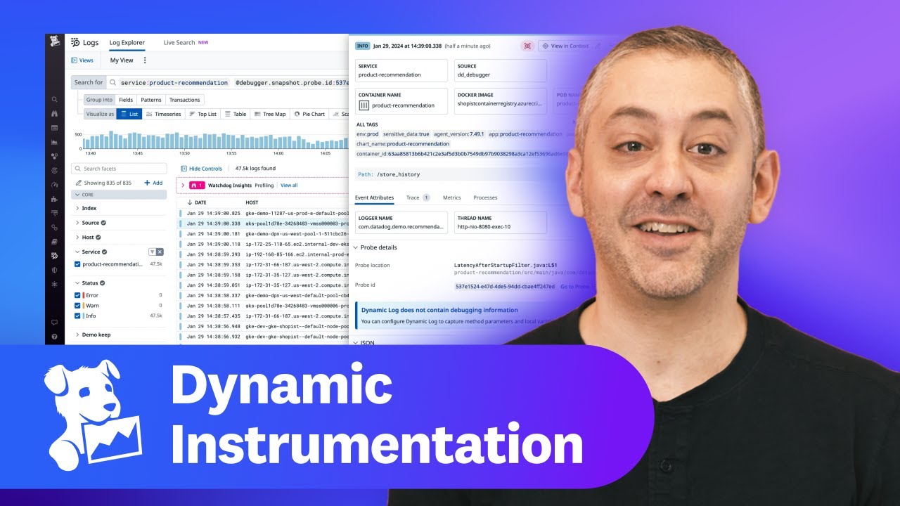 datadoghq's tweet card. This Month in Datadog: Dynamic Instrumentation, Log Pipeline Scanner,...