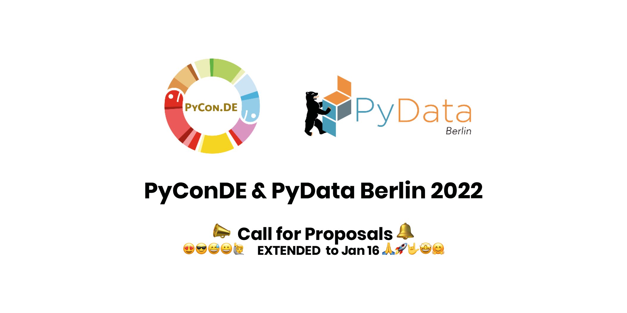 PyConDE's tweet card. We are looking forward to submissions all around the Python language and PyData topics.