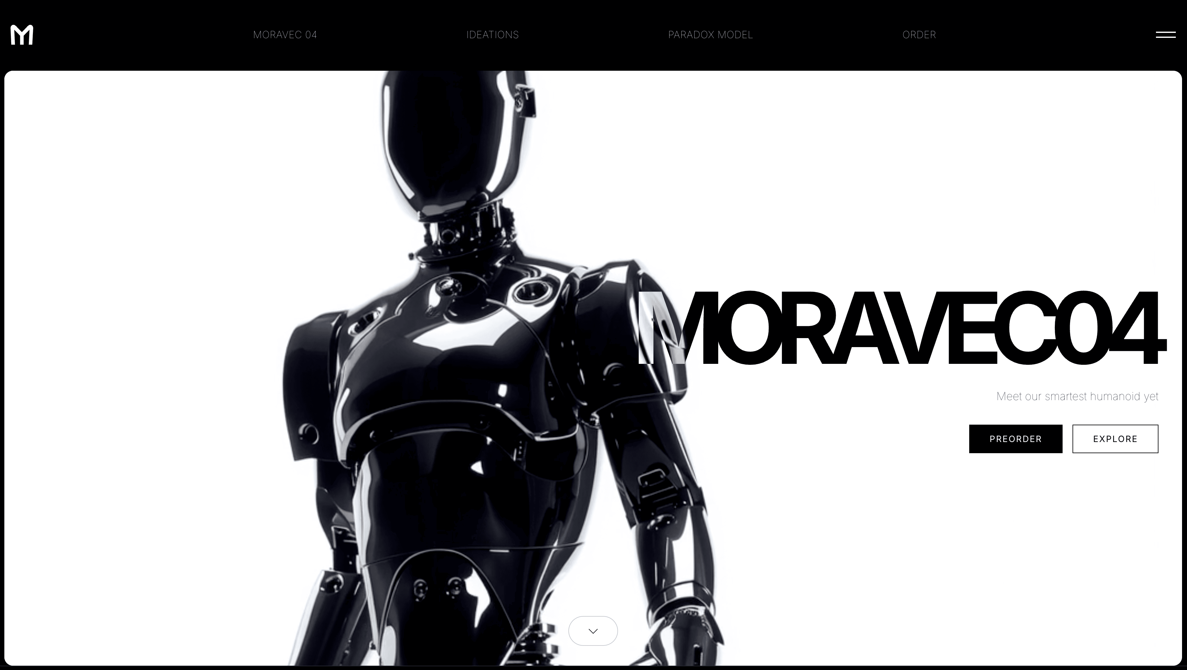 WebRenew_'s tweet card. A futuristic product-launch template designed for companies building advanced hardware, robotics, or high-concept technology. The hero section features a large, cinematic product render paired with...