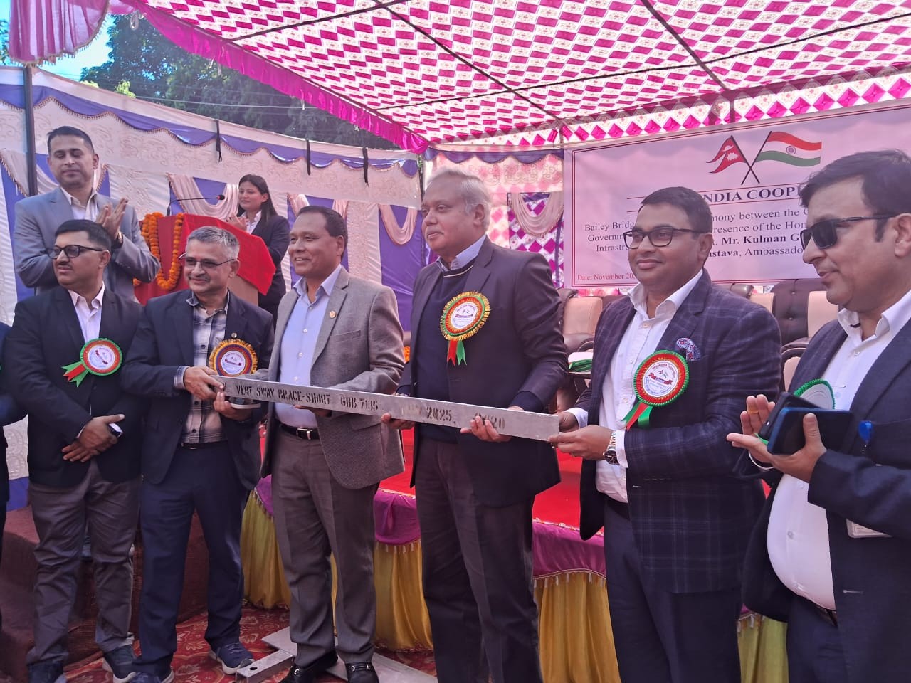 indiablooms's tweet card. India hands over a 70-m modular bridge and launching tools to Nepal to support post-disaster reconstruction and restore connectivity in flood-hit Ramechhap. | One of India's leading Digital News...