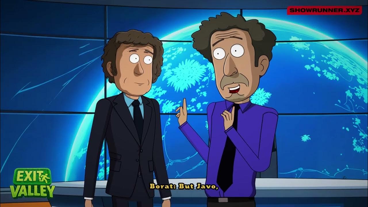 BackooWorldAI's tweet card. B O R A T L A N D - BORAT MARRIED WITH MILEI PT.2 - Episode 3