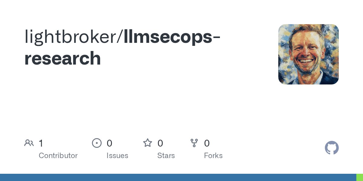 ksg93rd's tweet card. Contribute to lightbroker/llmsecops-research development by creating an account on GitHub.