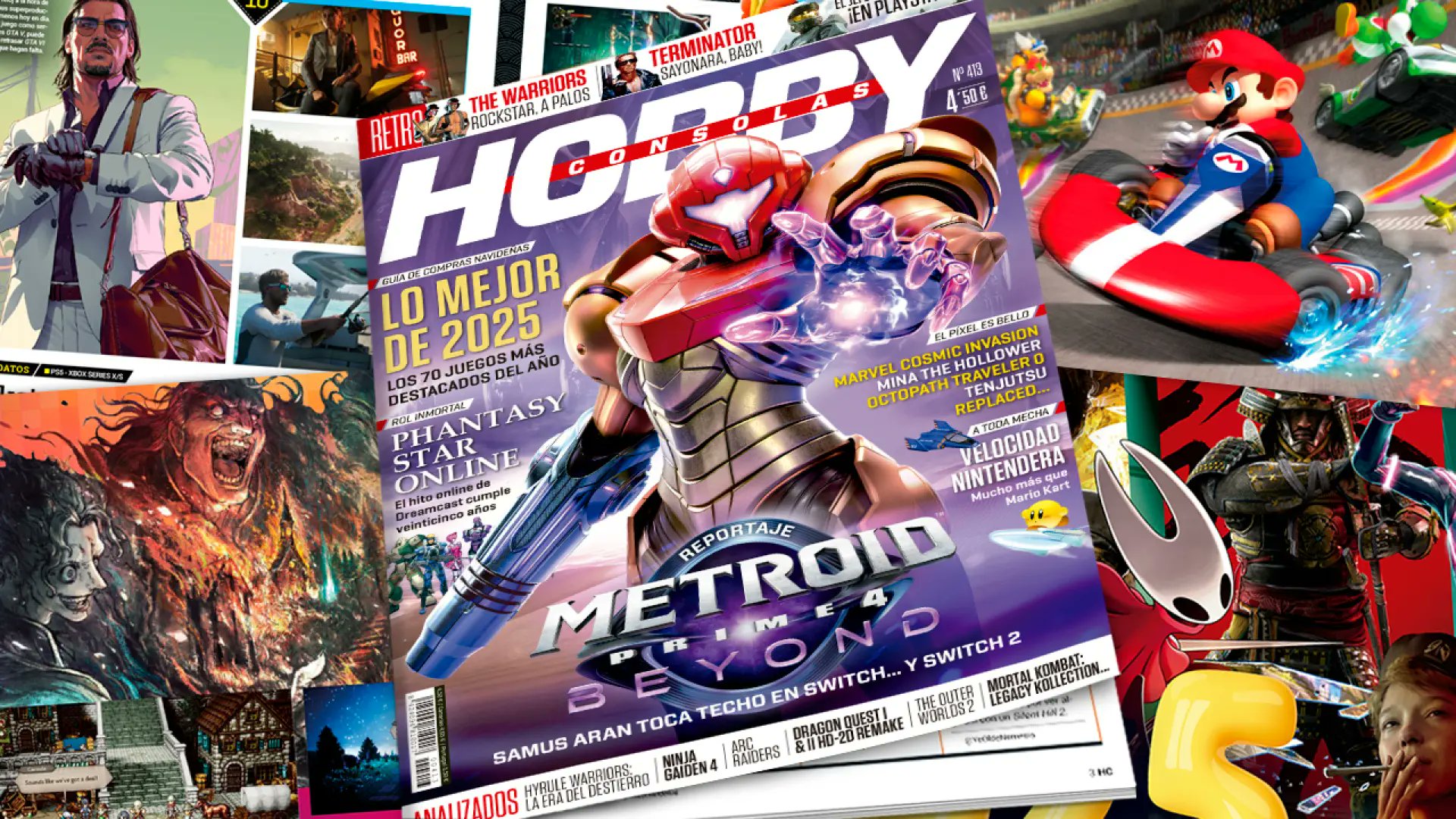 hobby_consolas's tweet card. Hobby Consolas 413 ya está a la venta, con un reportaje de Metroid Prime 4: Beyond como portada o una guía de compras con los 70 mejores juegos de 2025.