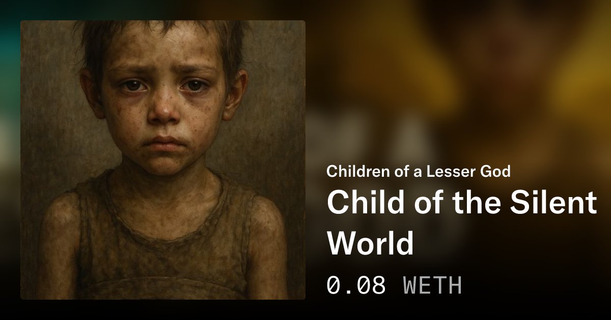 codegeminiart's tweet card. “Children of a Lesser God” is an intimate and unsettling portrait of forgotten innocence — a tribute to the unseen, the unprotected, and the unheard. Each piece captures a child shaped by abandonme...