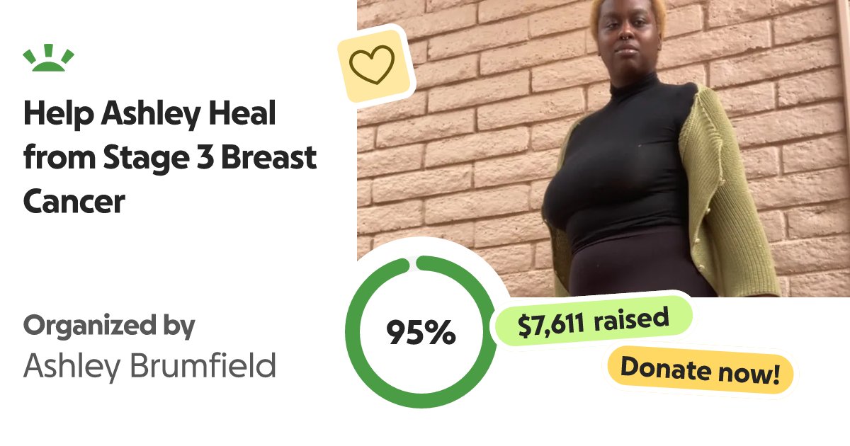 SpasmaticFlow's tweet card. My name is Ashley. Some of you may know me from my artist alias liplock … Ashley Brumfield needs your support for Help Ashley Heal from Stage 3 Breast Cancer