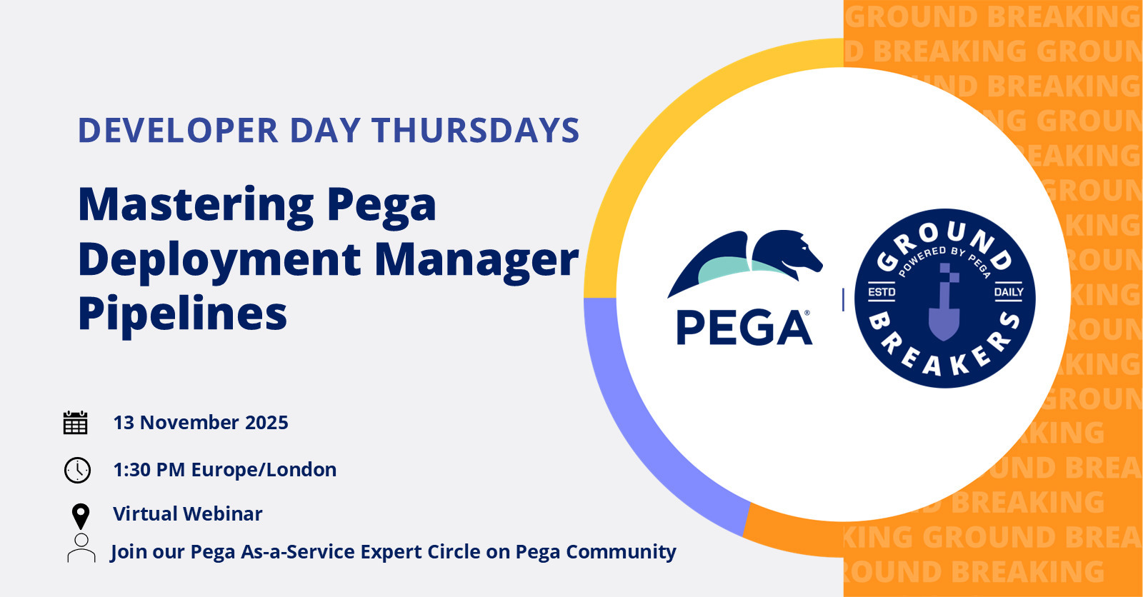 iambenmullen's tweet card. Excited to invite you to our live webinar on mastering Pega Deployment Manager! Learn how to design and optimize pipelines for faster, reliable releases. Register now! #PegaDeveloper