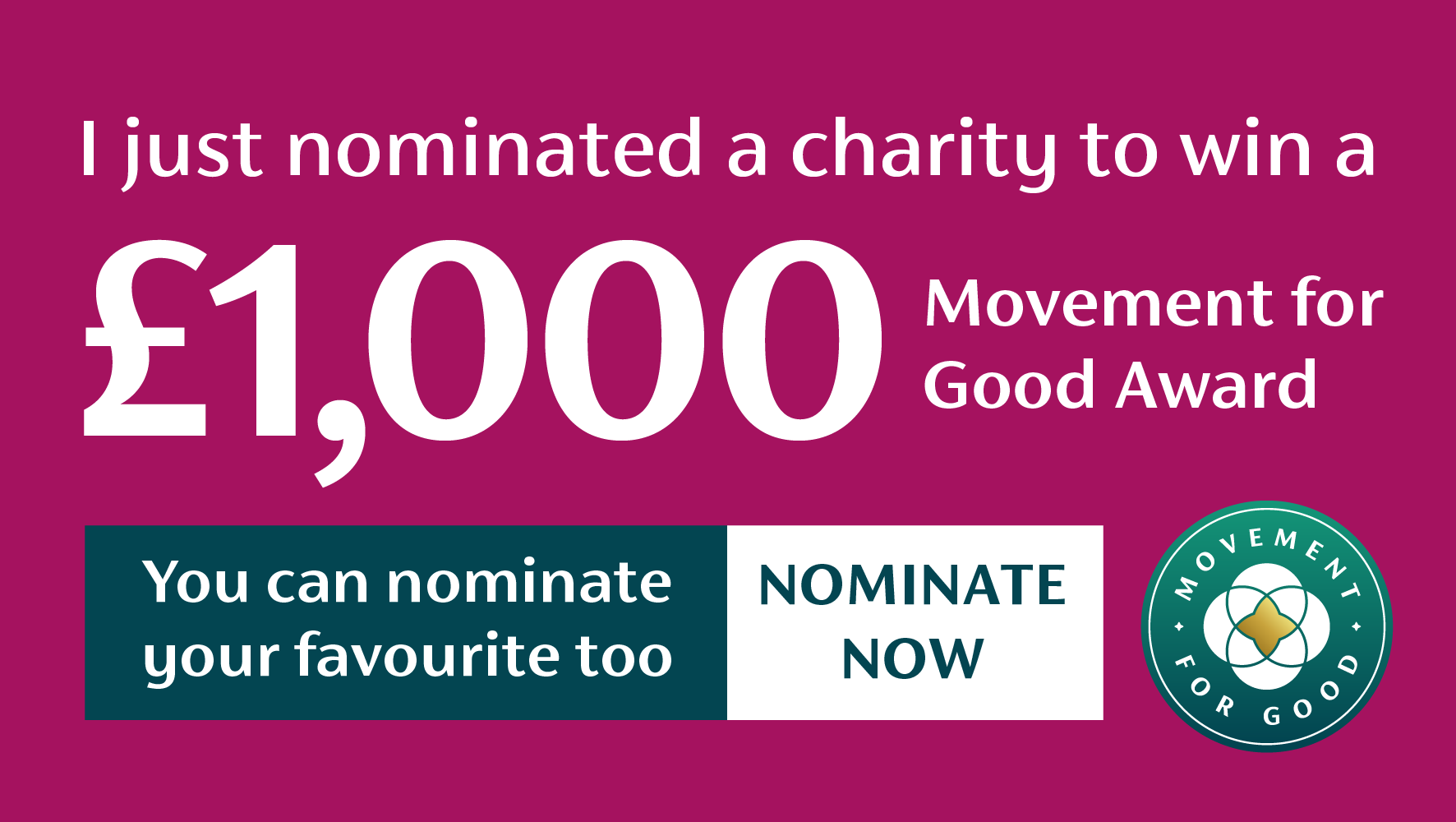rubyhazel's tweet card. I just nominated a charity to win £1,000. You can nominate your favourite too.