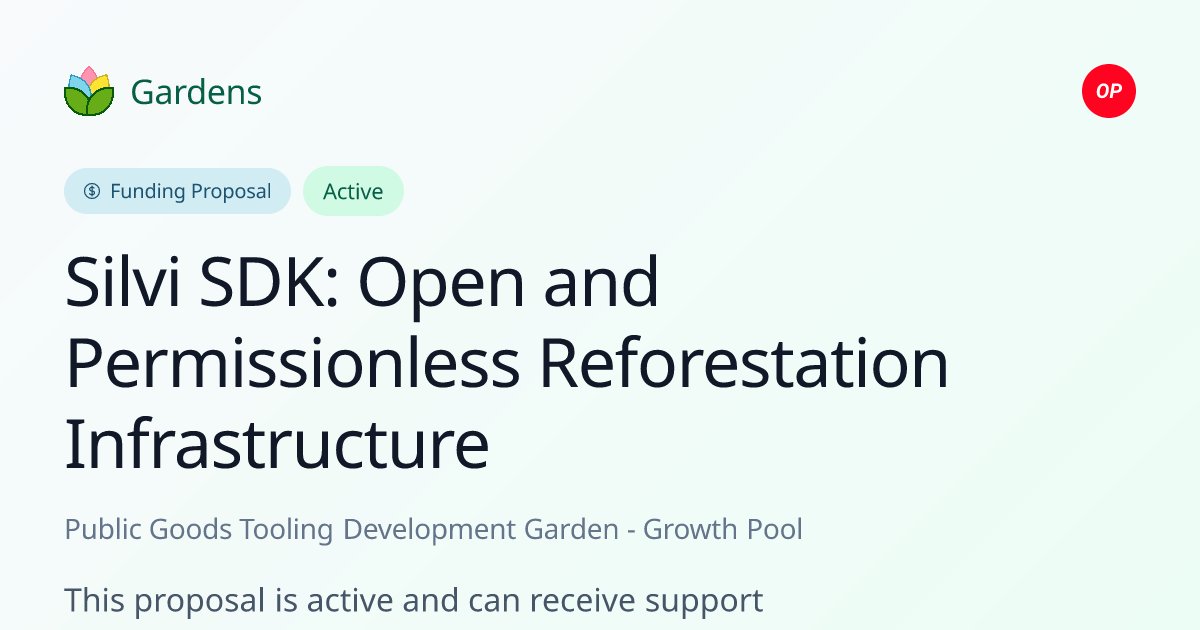 gardens_fund's tweet card. This proposal is active and can receive support from members