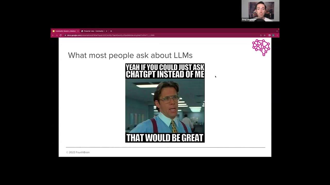 GregOnLock's tweet card. Community Series: Indexing, Chaining, Vector Databases, and LLM Ops