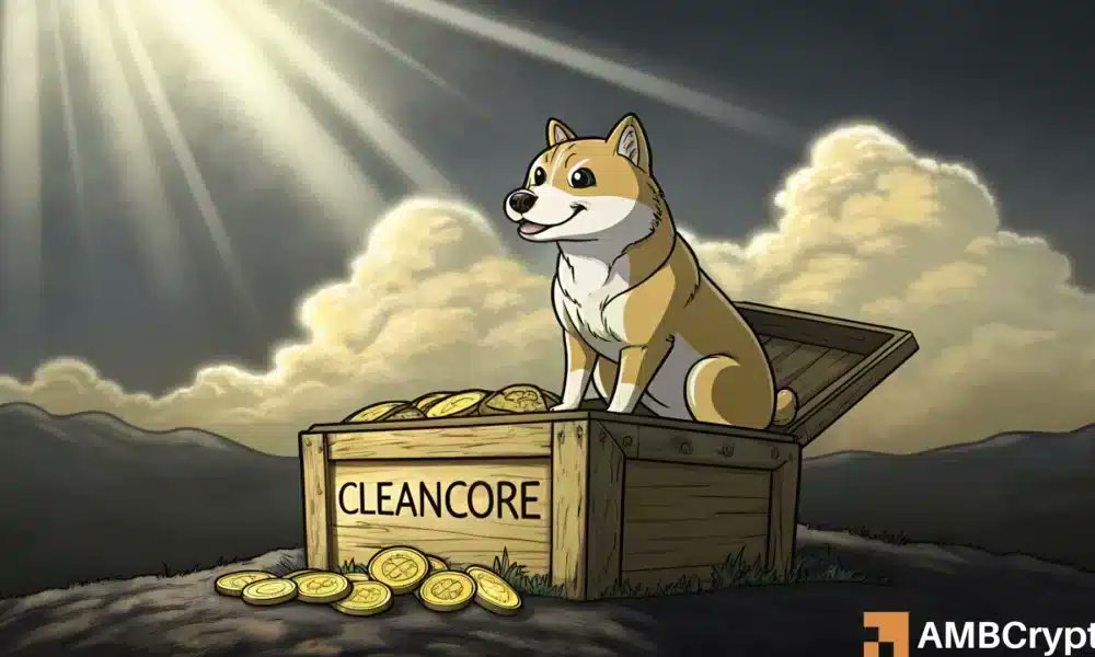 CryptoAmb's tweet card. DOGE eyes Q4 rally as CleanCore drives accumulation.