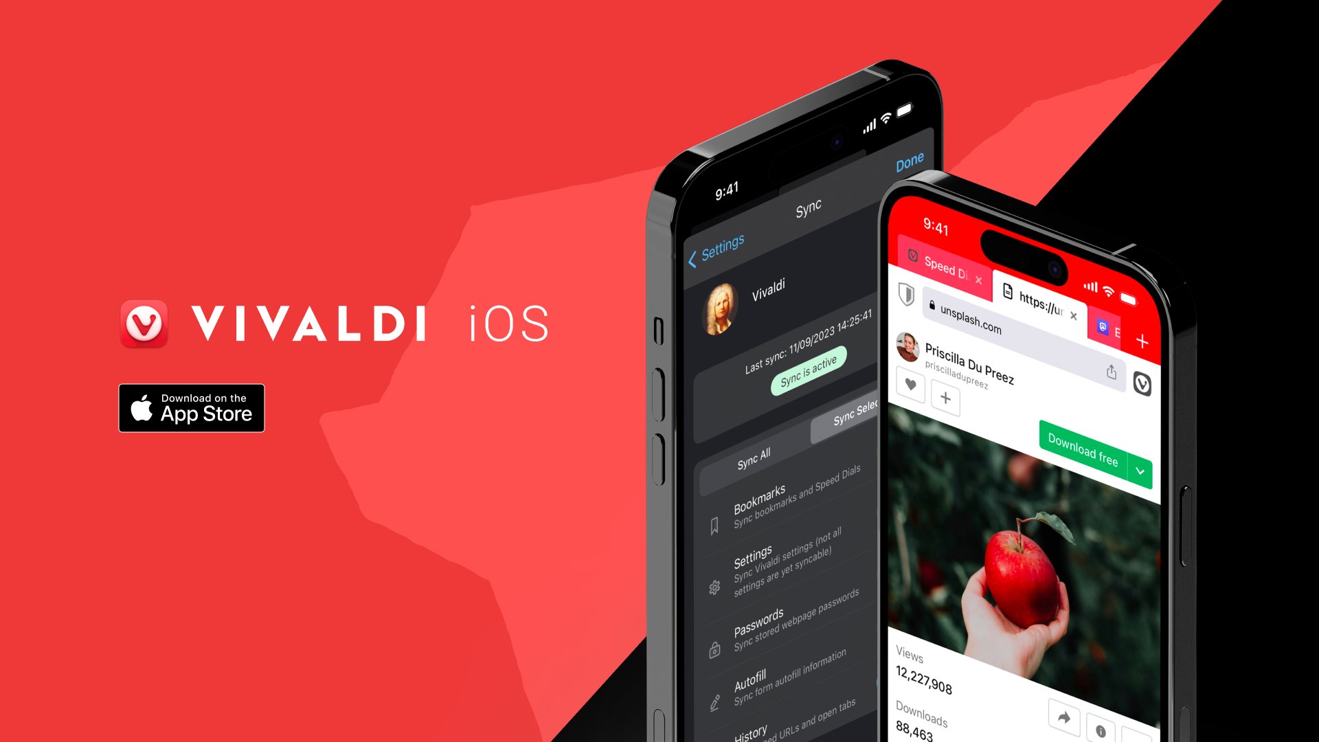 vivaldi_jp's tweet card. iOS 版 Vivaldi がリリースされました。App Store からダウンロードして、新しいブラウジングスタイルを体験してください。