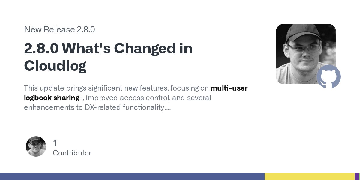 2m0sql's tweet card. This update brings significant new features, focusing on multi-user logbook sharing, improved access control, and several enhancements to DX-related functionality. 👥 Multi-User Logbook Sharing The...