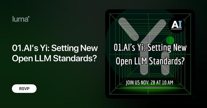 AIMakerspace's tweet card. On November 23, 2023, Kai-Fu Lee’s 01.AI opened their Yi chat models to the public. The large model is 34B parameters (compared to Llama 2’s 70B), and the…