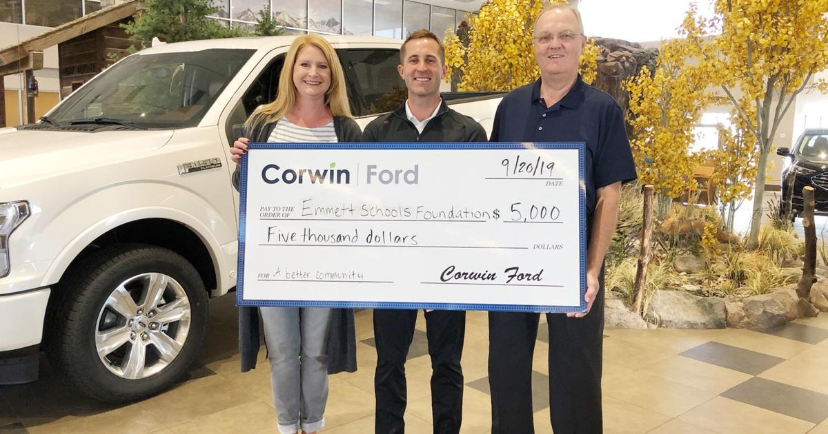 MessengerIndex's tweet card. Corwin Ford of Nampa has again this year given the Emmett Public School Foundation $5,000 to be used to support Emmett students and teachers. Presenting a check Sept. 20th at